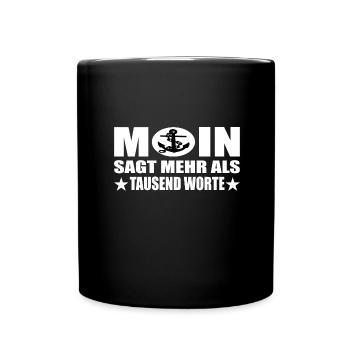 Moin - Tasse einfarbig - Schwarz - Vorne