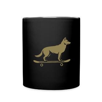 Dog Shepherd Skateboard Skateboarder - Mug uni - noir - Devant