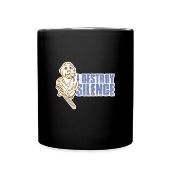Hund Trompete Posaunist Musik Instrument - Tasse einfarbig - Schwarz - Vorne