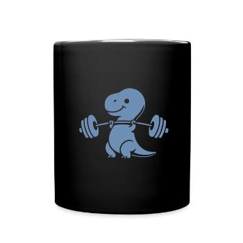 T-Rex avec entraînement avec haltères - Mug uni - noir - Devant