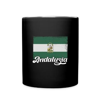 Spanien Andalusien Iberische Halbinsel Flagge - Tasse einfarbig - Schwarz - Vorne