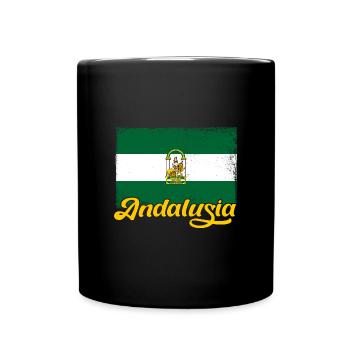 Spanien Andalusien Iberische Halbinsel Flagge - Tasse einfarbig - Schwarz - Vorne