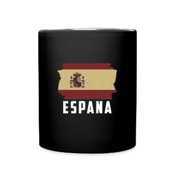 Spanien Souvenir Herkunft National Flagge - Tasse einfarbig - Schwarz - Vorne