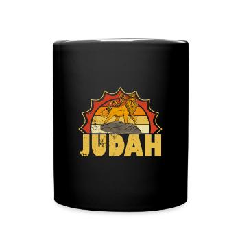 Löwe Judah Juda Rastafari Reggae Christentum Rasta - Tasse einfarbig - Schwarz - Vorne