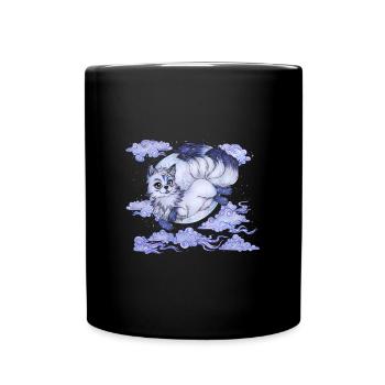 Kitsune Fuchs Fuchsgeist Inari Japan Mythologie - Tasse einfarbig - Schwarz - Vorne