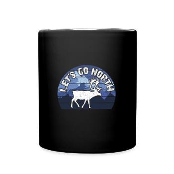Go North | Nordland |Norden | Karibu | Rentier - Tasse einfarbig - Schwarz - Vorne