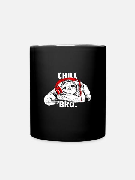 Paresse drôle avec un casque - Chill Bro - Mug uni - noir