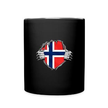 Norwegian flag Norway - Full Colour Mug - black - Front