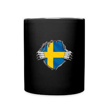 Drapeau suédois Suède - Mug uni - noir - Devant