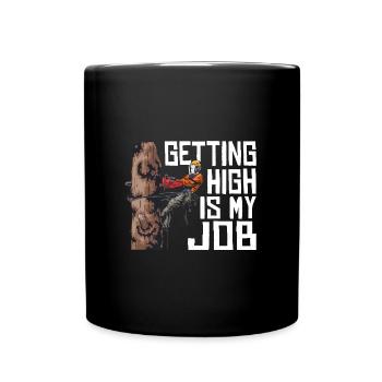 Tronçonneuse Se défoncer est mon travail bûcheron - Mug uni - noir - Devant
