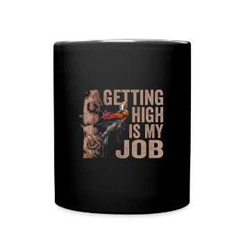Tronçonneuse Se défoncer est mon travail bûcheron - Mug uni - noir - Devant