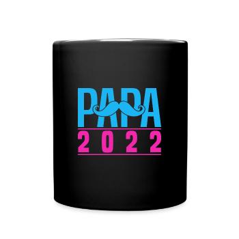 Papa 2022 - Geschenk zur Vaterschaft - Tasse einfarbig - Schwarz - Vorne
