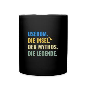 Usedom. Die Insel. Der Mythos. Die Legende Ostsee - Tasse einfarbig - Schwarz - Vorne