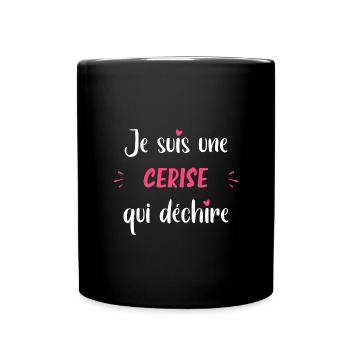Je suis une cerise - Mug uni - noir - Devant