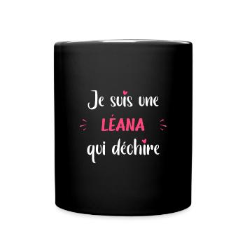 léana qui déchire - Mug uni - noir - Devant
