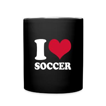 Fußball Fußballspieler I Love Soccer - Tasse einfarbig - Schwarz - Vorne