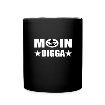 Moin - Tasse einfarbig - Schwarz - Vorne