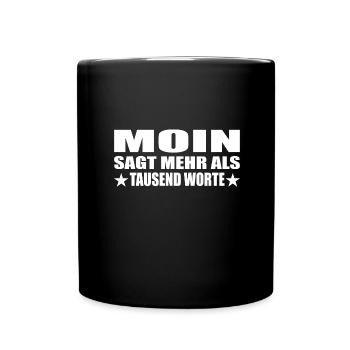 Moin - Tasse einfarbig - Schwarz - Vorne