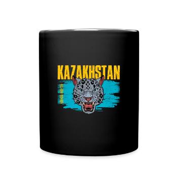Kasachstan Scheeleopard Kasach Kasachisch - Tasse einfarbig - Schwarz - Vorne
