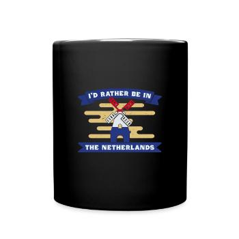 Niederlande Trafition Reise Holzschuh Flagge - Tasse einfarbig - Schwarz - Vorne