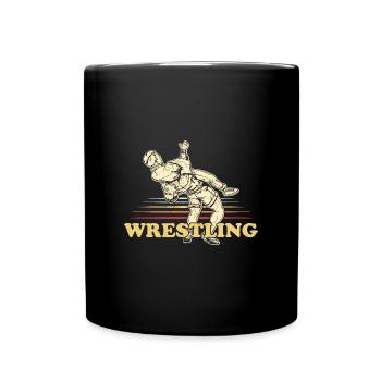 Kämpfer Wrestling Wrestler Suplex Ringertrikot - Tasse einfarbig - Schwarz - Vorne