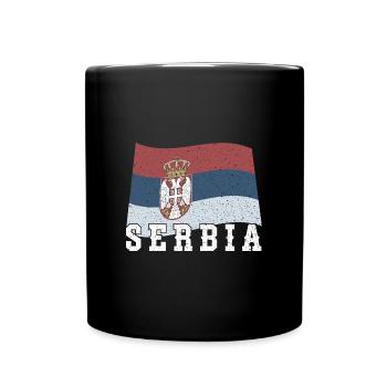 Serbien Herkunft Heimat Liebe Adler National Balka - Tasse einfarbig - Schwarz - Vorne