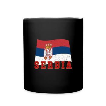 Serbien Herkunft Heimat Liebe Adler National Balka - Tasse einfarbig - Schwarz - Vorne