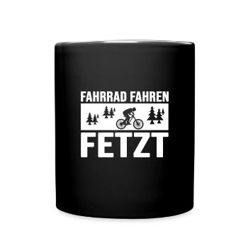Fahrrad Fahrradfahrer radlos Drahtesel sattelfest - Tasse einfarbig - Schwarz - Vorne