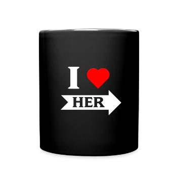 I love Her right arrow white - Full Colour Mug - black - Front