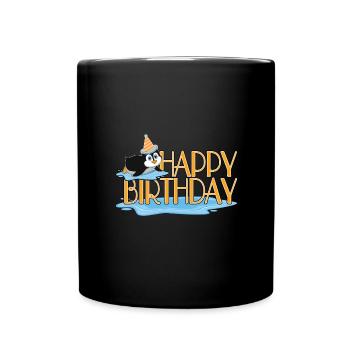 Anniversaire pingouin - Mug uni - noir - Devant