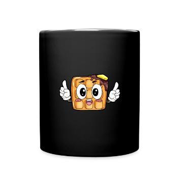 Waffel Essen Feinschmecker Geschenk - Tasse einfarbig - Schwarz - Vorne