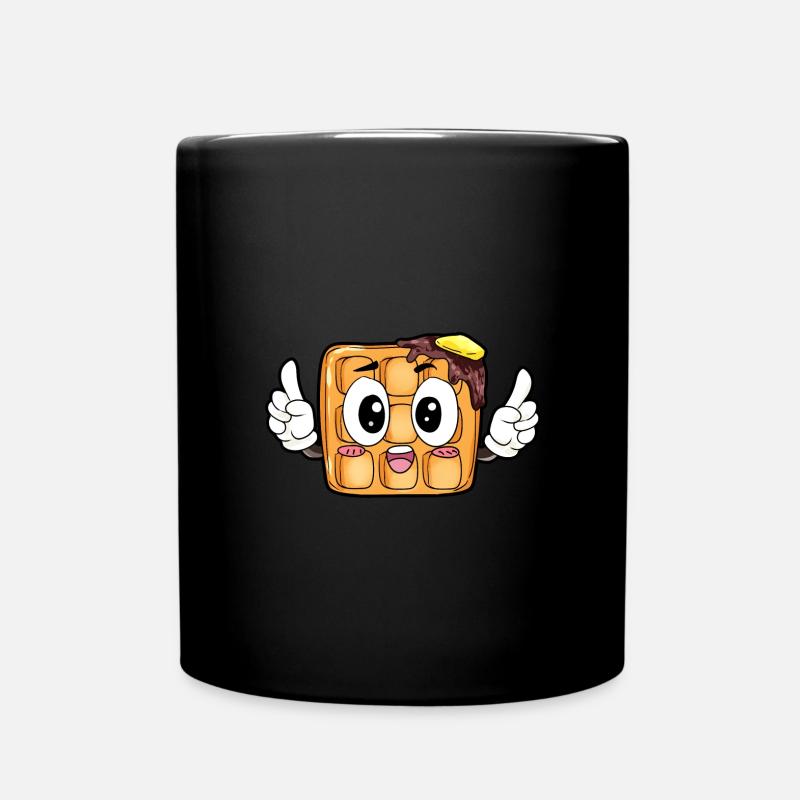 Gaufres Manger Gourmet Cadeau - Mug uni - noir