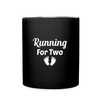 running for two pregnant - Tasse einfarbig - Schwarz - Vorne