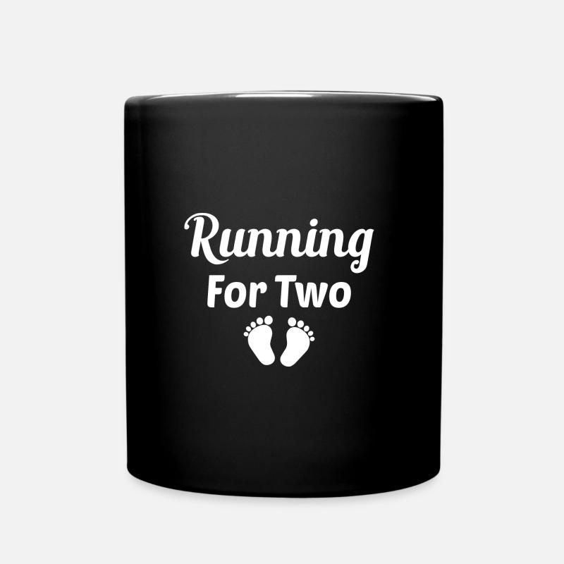 running for two pregnant - Mug uni - noir