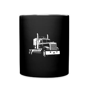 LKW Fahrer LKW Laster - Tasse einfarbig - Schwarz - Vorne