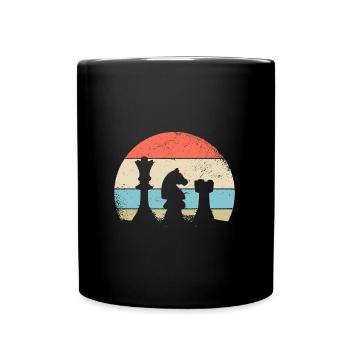 Schachbrett Schachspieler Schach - Tasse einfarbig - Schwarz - Vorne