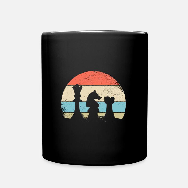 Schachbrett Schachspieler Schach - Tasse einfarbig - Schwarz
