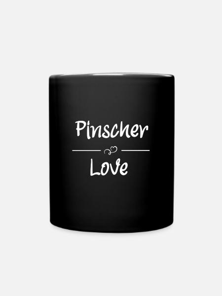 Pinscher Love - Tasse einfarbig - Schwarz