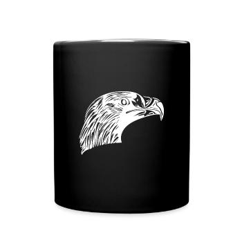 Adler Portrait für Vogelfreunde - Tasse einfarbig - Schwarz - Vorne