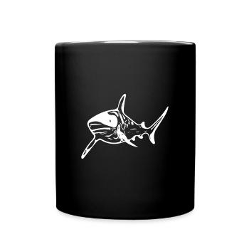 Large vintage deep-sea shark - Full Colour Mug - black - Front