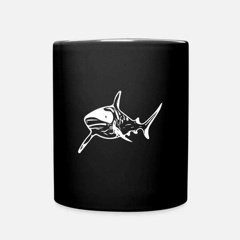 Großer vintager Hochseehai - Tasse einfarbig - Schwarz