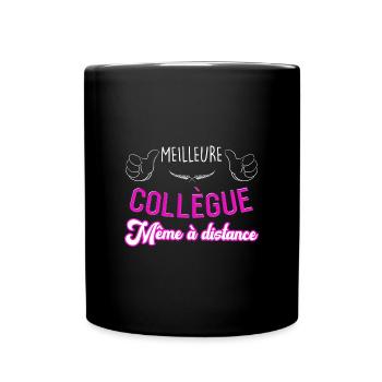 Meilleure collègue Femme Humour Télétravail - Mug uni - noir - Devant