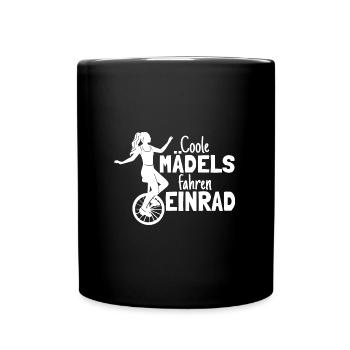 Einradfahrerin Coole Mädels Fahren Einrad - Tasse einfarbig - Schwarz - Vorne
