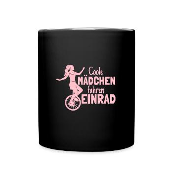 Einradfahrerin Coole Mädchen Fahren Einrad - Tasse einfarbig - Schwarz - Vorne