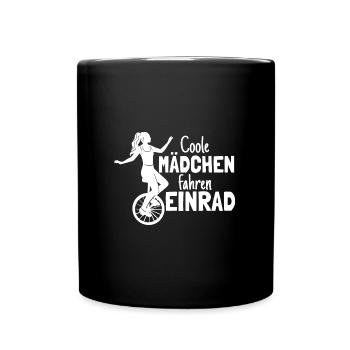 Einradfahrerin Coole Mädchen Fahren Einrad - Tasse einfarbig - Schwarz - Vorne