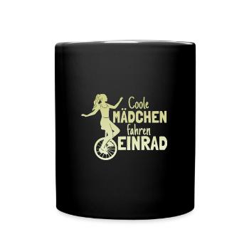Einradfahrerin Coole Mädchen Fahren Einrad - Tasse einfarbig - Schwarz - Vorne