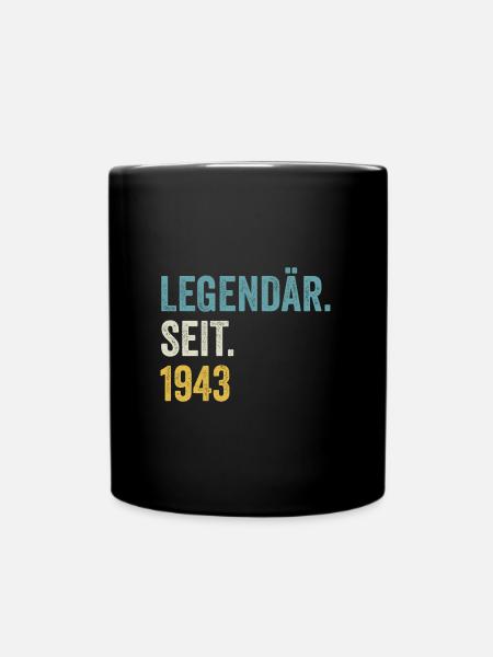 80 Jahre Legendär Seit 1943 80. Geburtstag - Tasse einfarbig - Schwarz