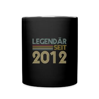 11 Jahre Legendär Seit 2012 11. Geburtstag - Tasse einfarbig - Schwarz - Vorne