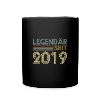 4 Jahre Legendär Seit 2019 4. Geburtstag - Tasse einfarbig - Schwarz - Vorne