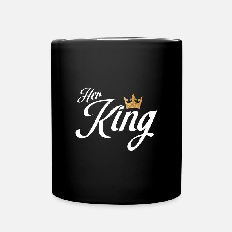 Her King King Queen Pärchenoutfit - Tasse einfarbig - Schwarz